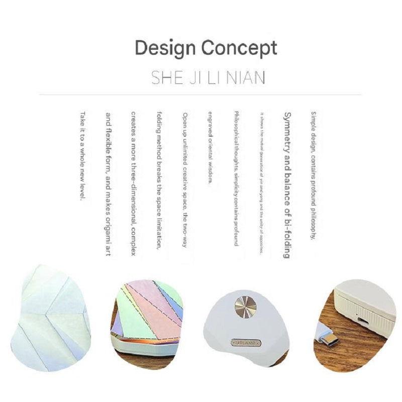 OBB Magnetic folding rotating atmosphere desk lamp, origami art, cultural and creative gift night light