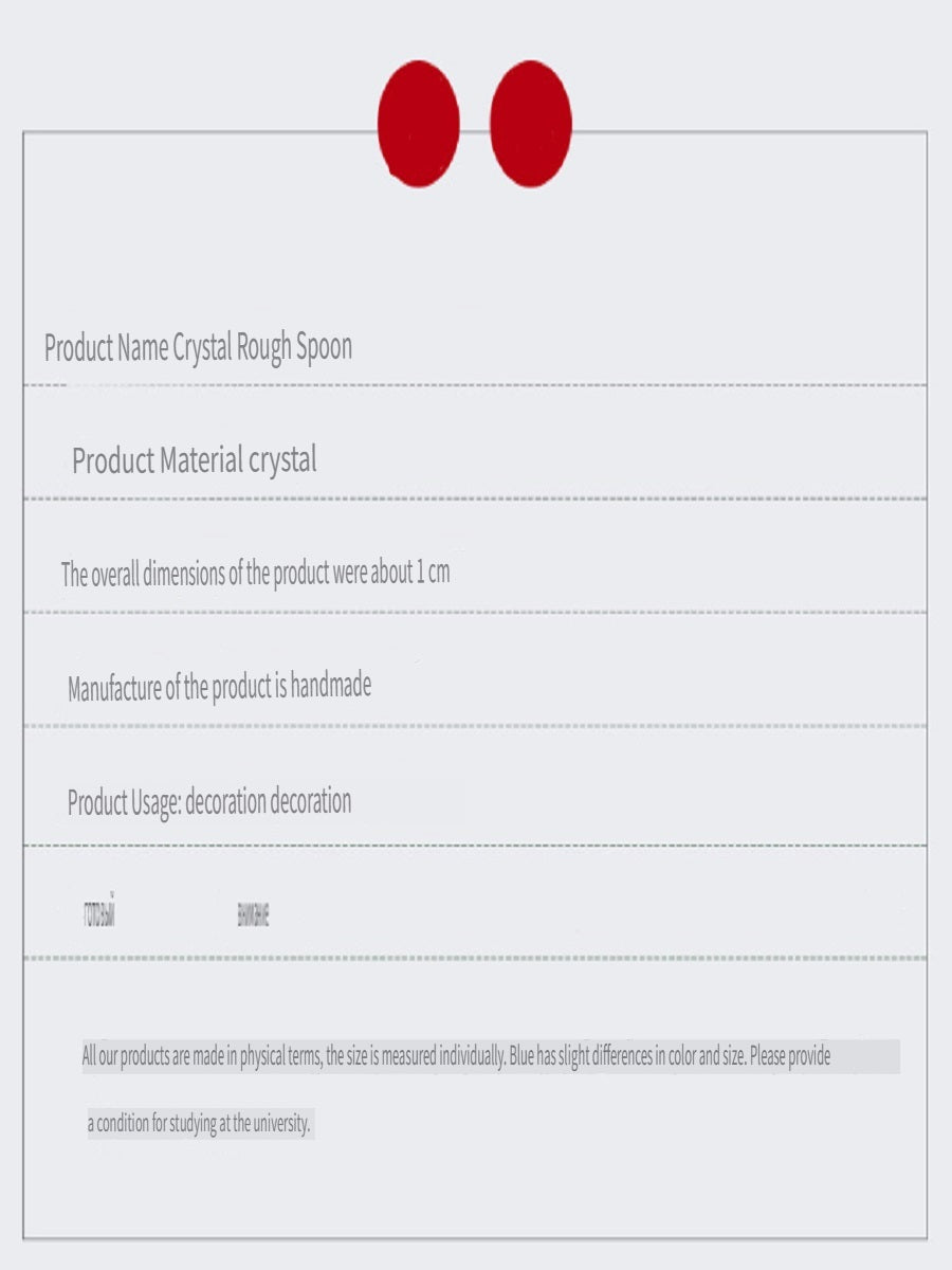 RYS Spoon inlaid with natural crystals, retro carvings, crystal crafts