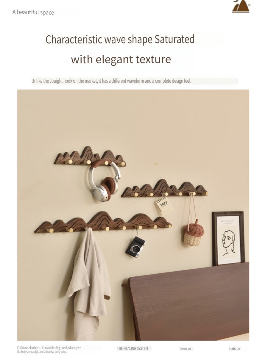 MYZD North American black walnut/beech wood creative simple clothes hanger, 4-8 hooks optional