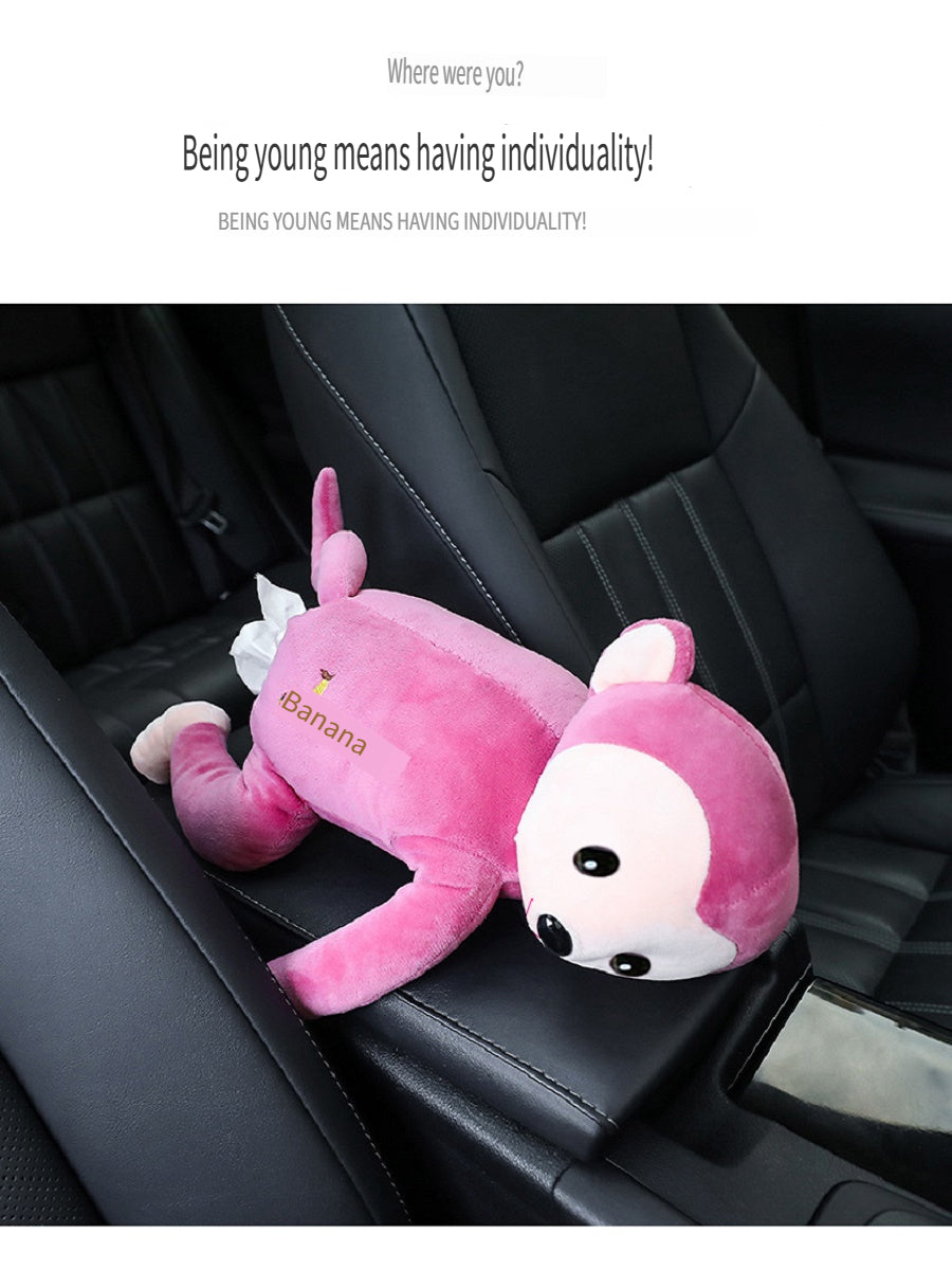 MCZB Creative Pippi monkey tissue box, car supplies, pull-out car seat back pumping box, can be used at home, can be used as a toy