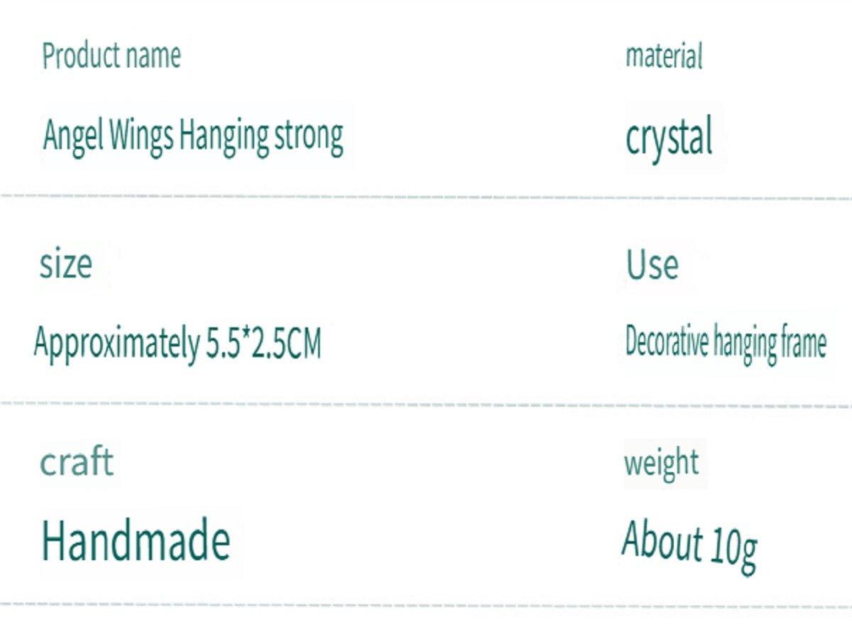 RYS Natural crystal gemstone rough Angel Wing Pendant necklace, retro crystal crafts