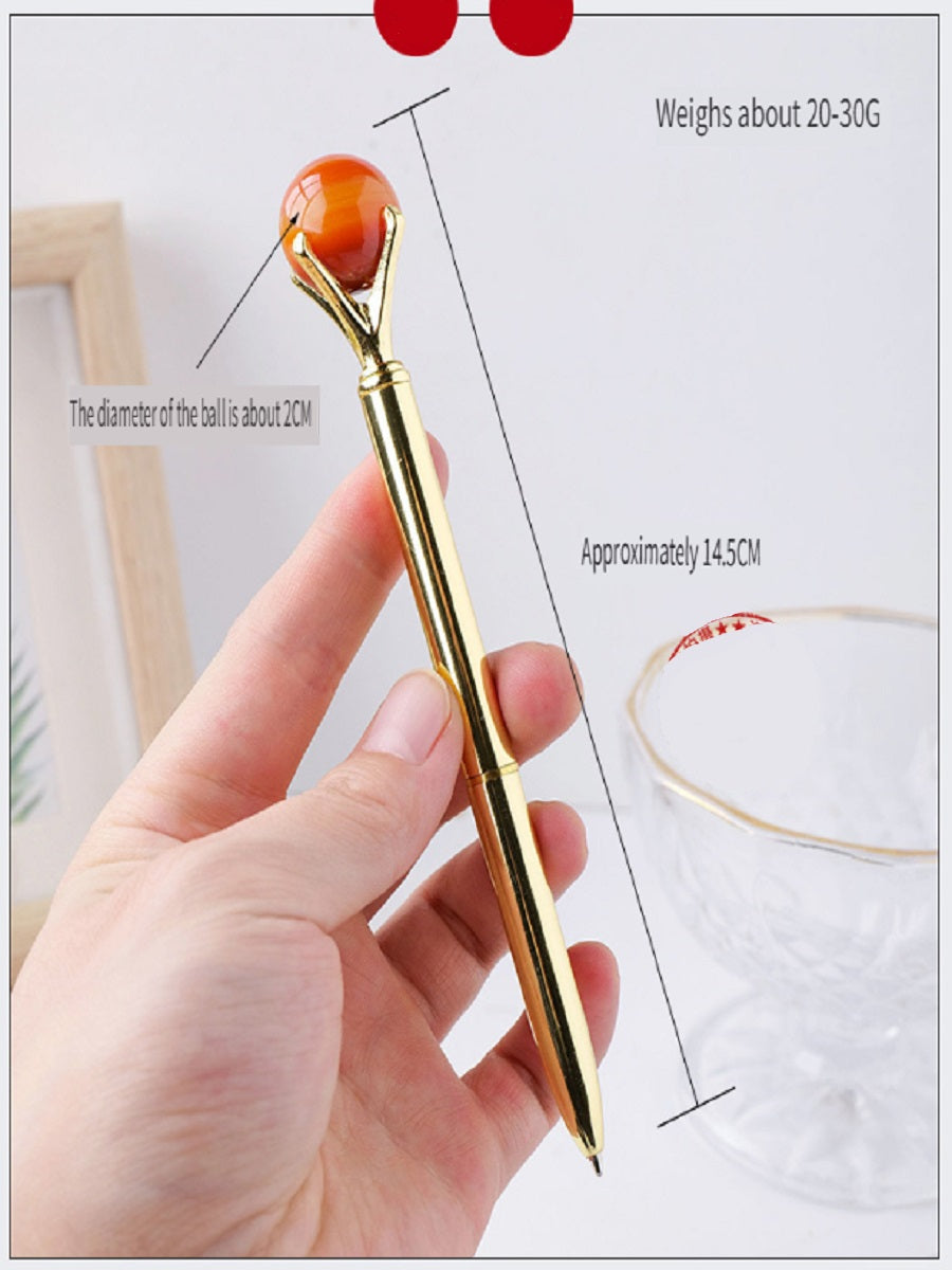 RYS Natural crystal ball metal ballpoint pen, student gift