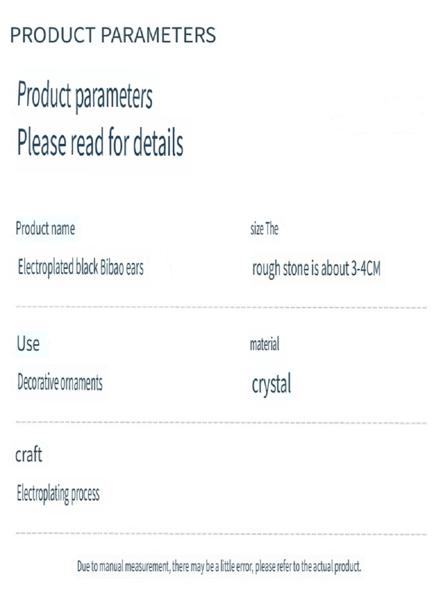 RYS Natural electroplated black tourmaline blue feather rough stone earrings, tourmaline peacock feather ear hook jewelry