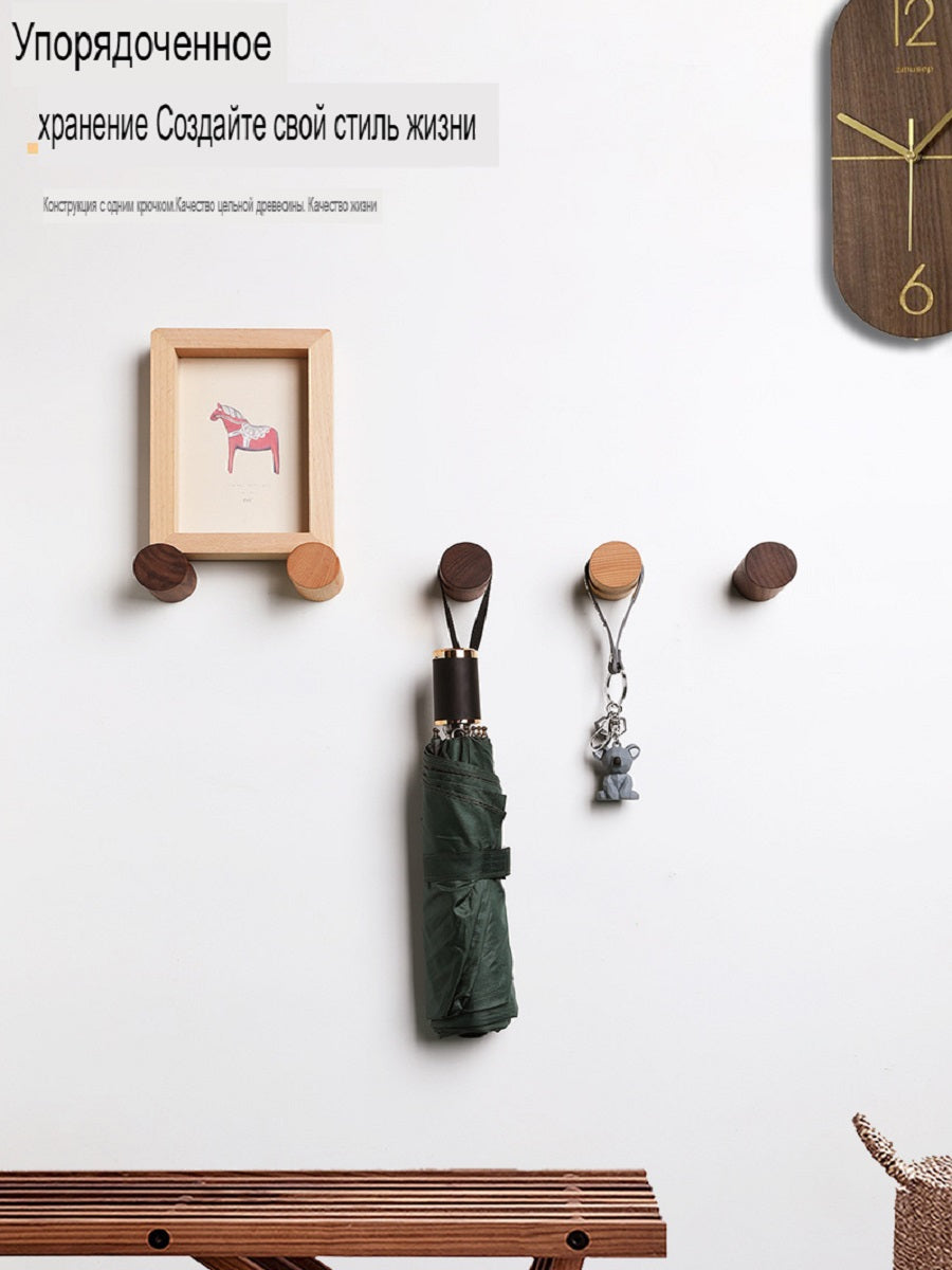 XMT Nordic beech creative hook, punch-free, non-slip, wall-mounted coat hook