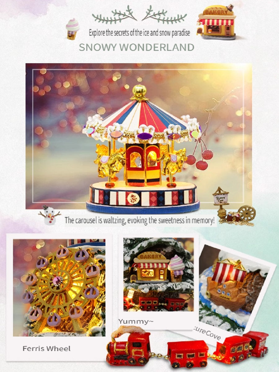 CUTE ROOM DIY wooden villa, hand-assembled, rotatable, playing music, assembling model toys, gifts for children