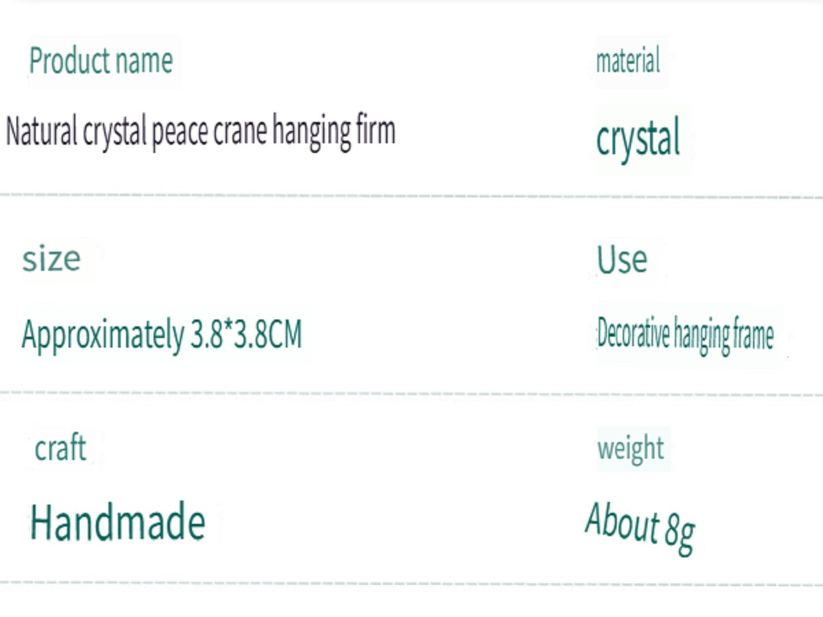 RYS Natural Crystal Gemstone Dove of Peace Pendant Necklace