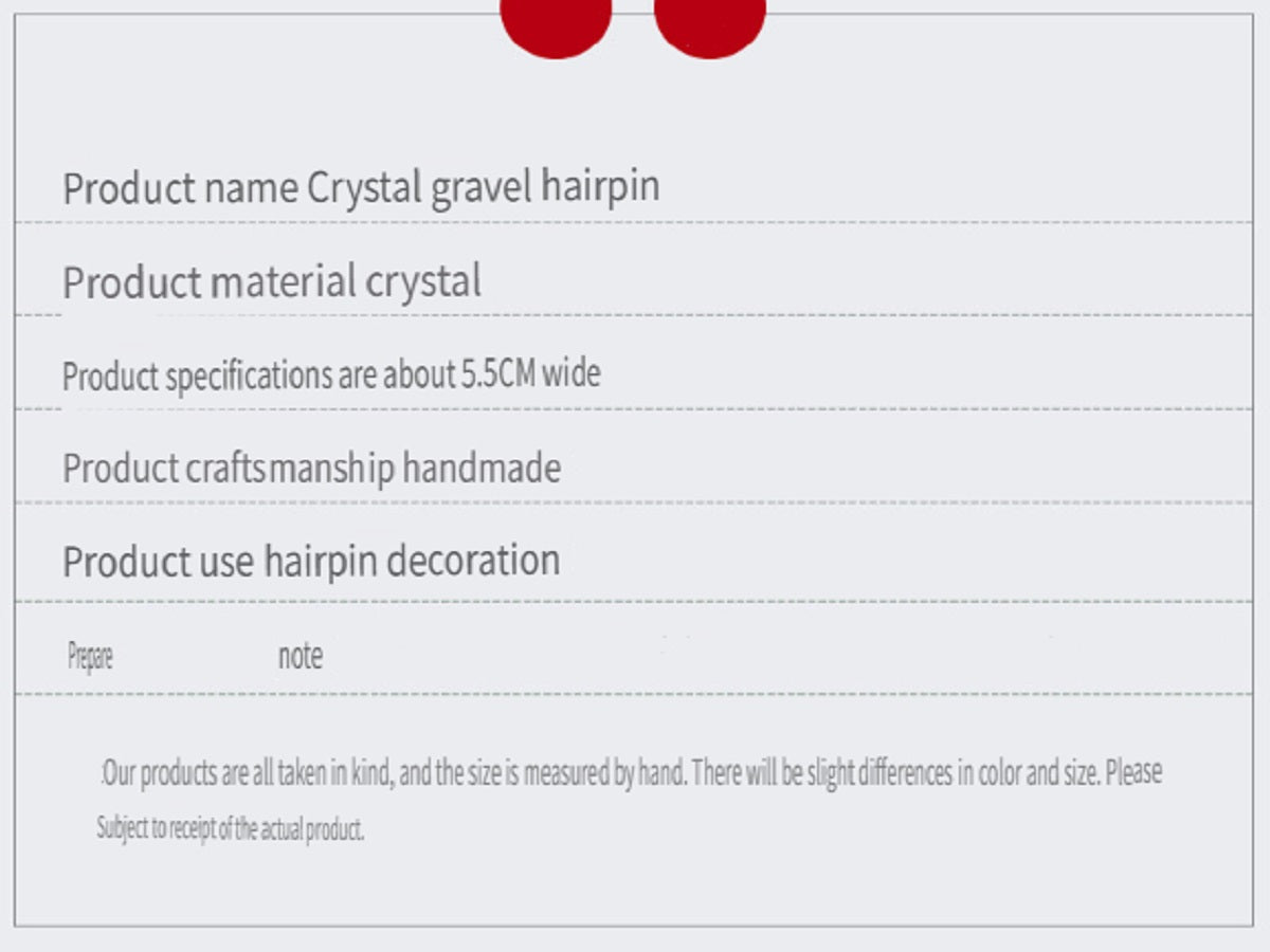 RYS Natural crystal gravel love hairpin, handmade diy winding one-word clip hair accessories