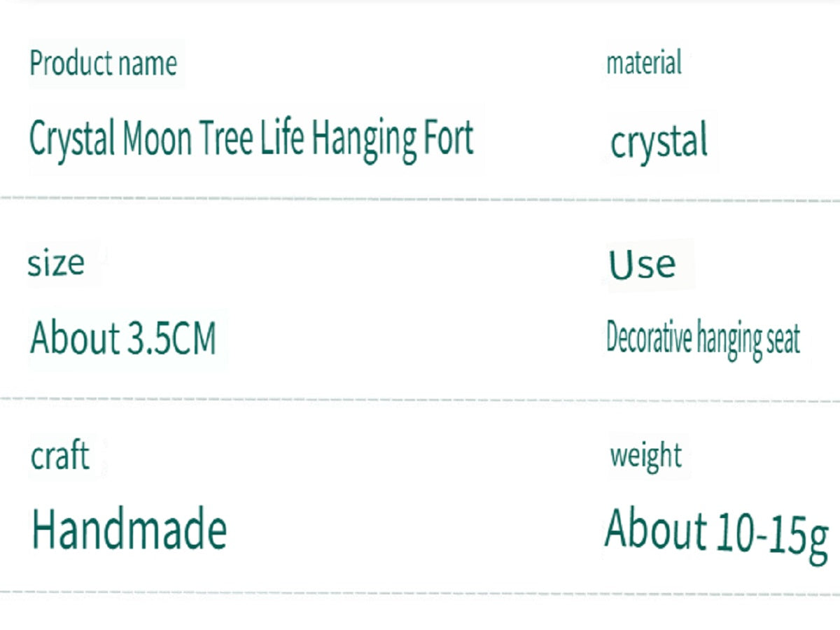 RYS Natural crystal rough stone moon pendant necklace