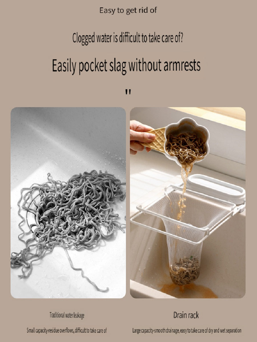 FaSoLa Kitchen sink filter and drain rack, food waste net bag, sink drain net