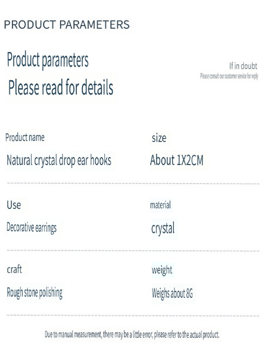 RYS Natural crystal jade rough stone drop earrings, French earrings