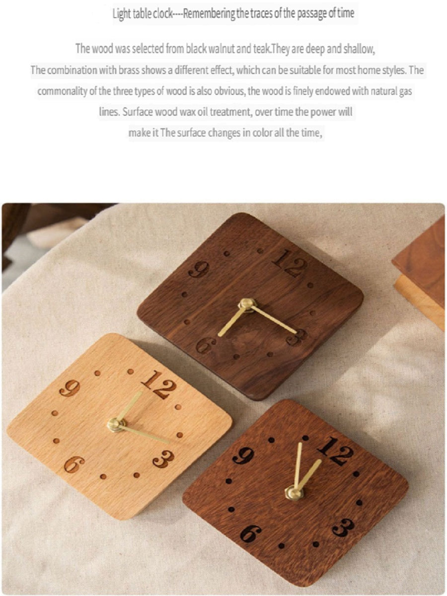 XMT  Solid wood creative simple desktop silent desk clock