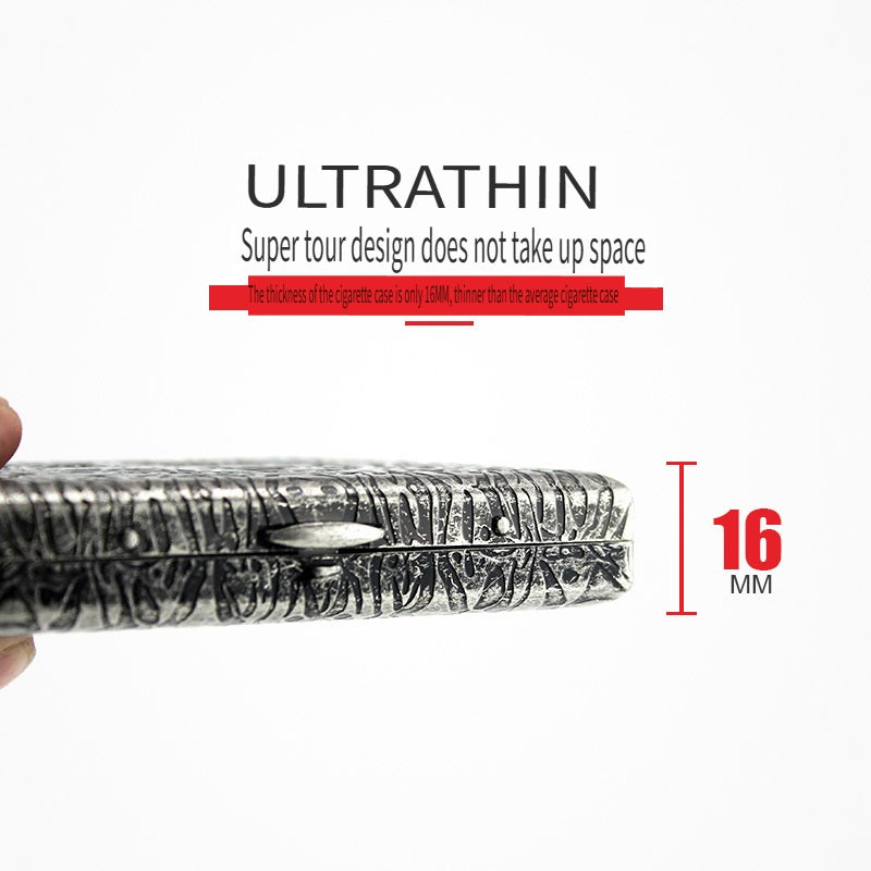 IMCO Austrian IMCO brass ultra-thin cigarette case, pack of 20, creative 6-sided engraving, gift collection