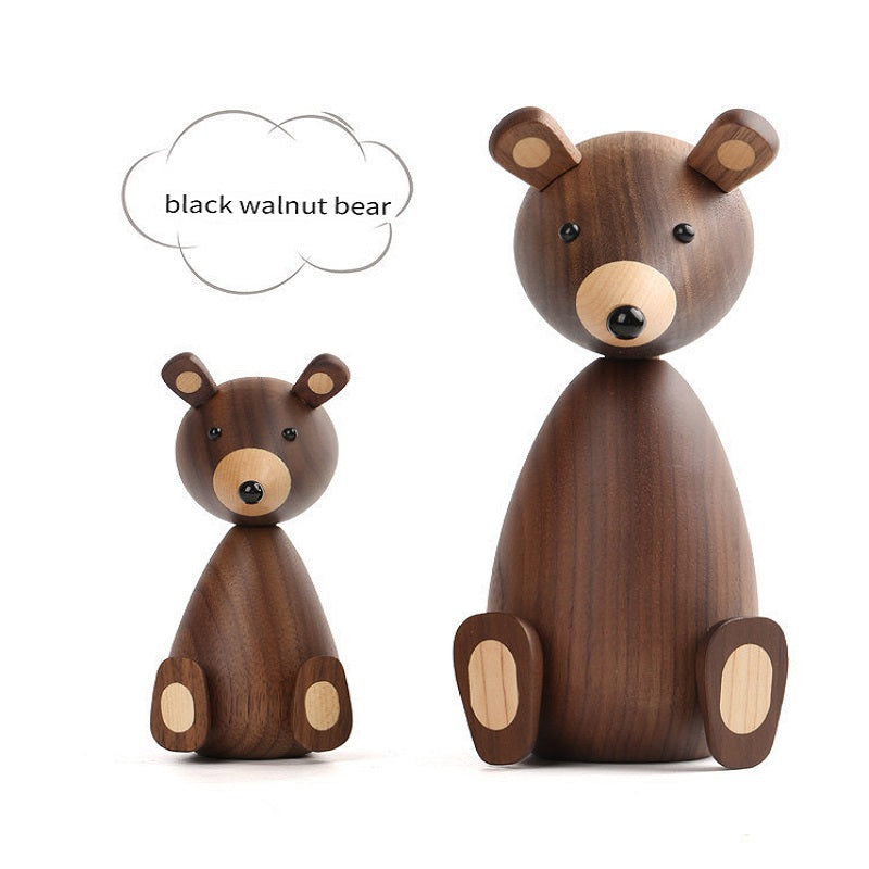 VKXK Danish style black walnut black bear ornaments, home decoration, handmade