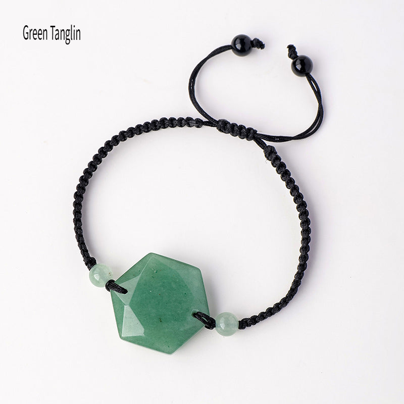 RYS Natural crystal rough stone hand-woven six-pointed star bracelet