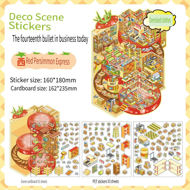 RetroStory Infeel.Me 2.5D background decoration stickers, diy landscaping stickers