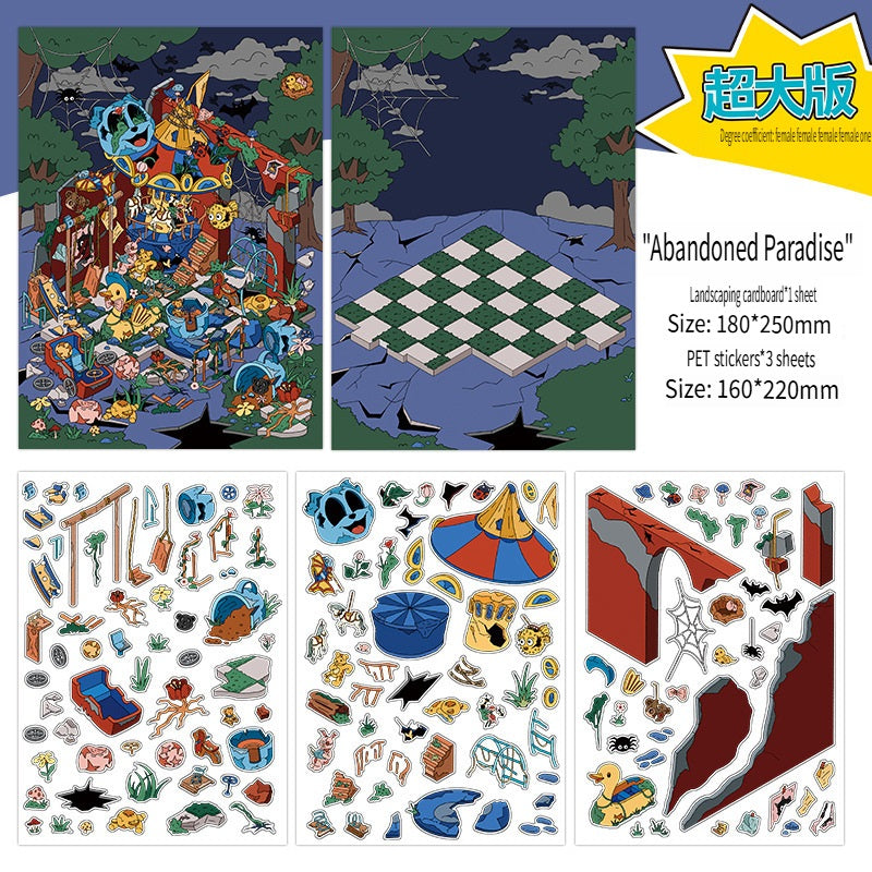 RetroStory Infeel.Me 2.5D background decoration stickers, diy landscaping stickers