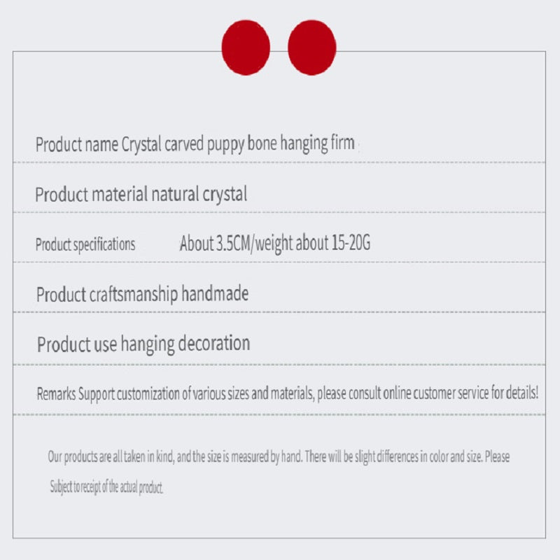 RYS Natural crystal gemstone carved dog bone necklace pendant