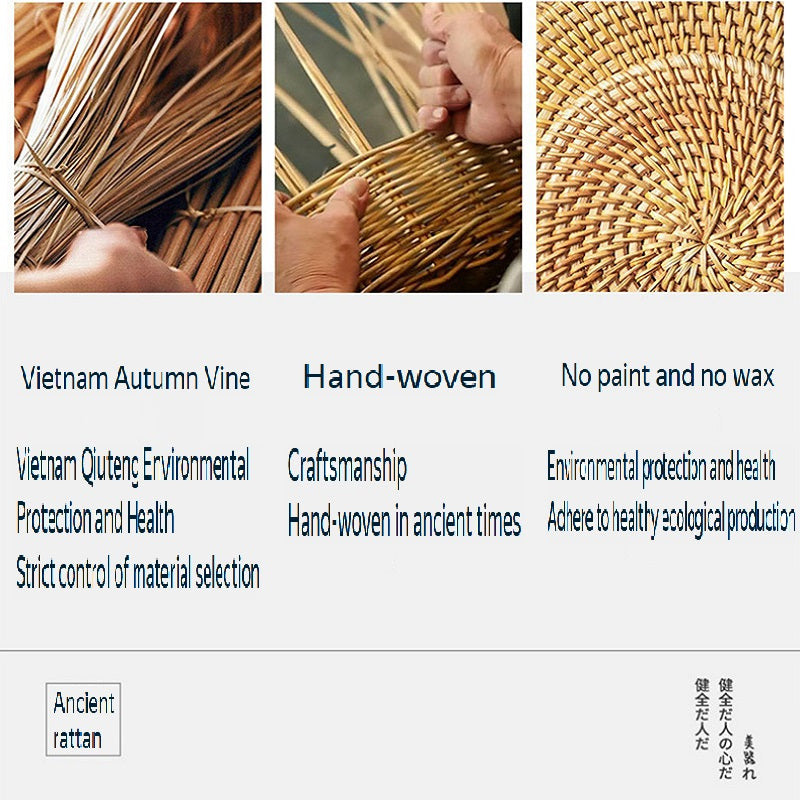 BGS Vietnamese autumn rattan hand-woven coasters, insulation pads, diameter 8-18cm