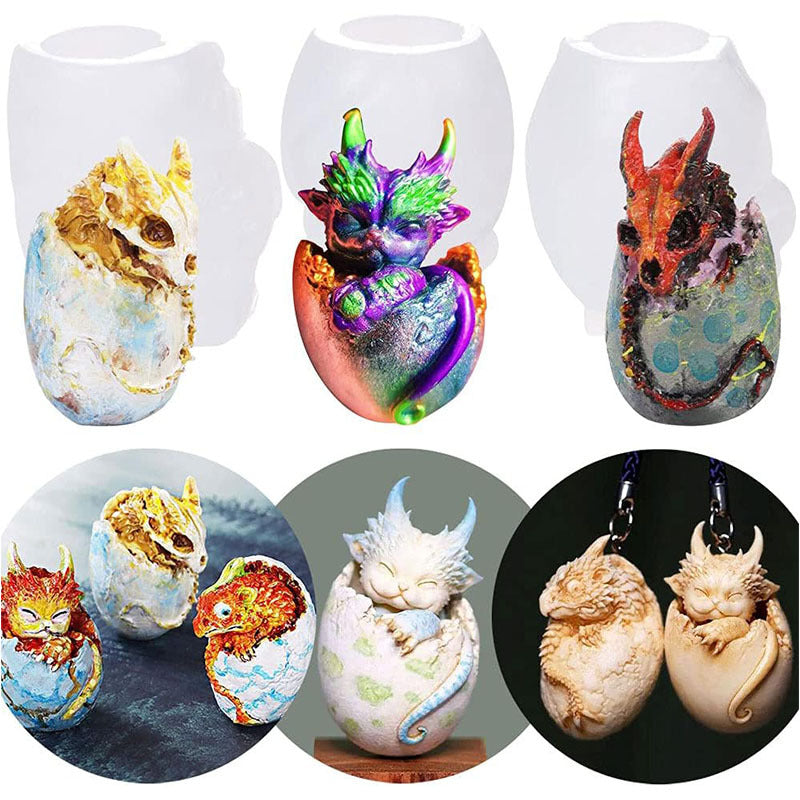 MSH Round dragon egg baby silicone mold, DIY crystal epoxy mold,Environmental protection and safety,4 styles to choose from