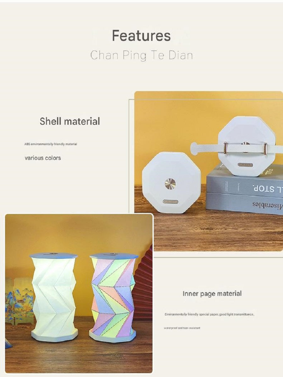 OBB Magnetic folding rotating atmosphere desk lamp, origami art, cultural and creative gift night light