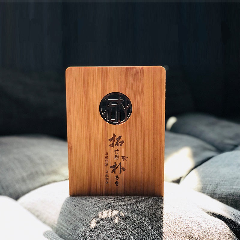 XMT Mao bamboo inlaid walnut Chinese style book stand bookcase, simple Chinese style cultural and creative，2 pcs