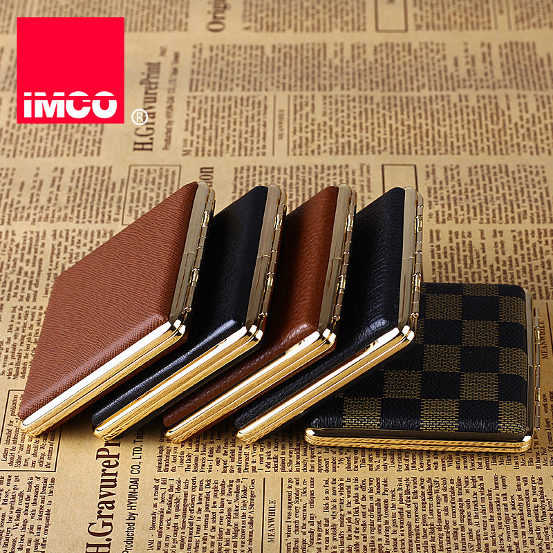 IMCO Brass leather cigarette case, can hold 20 cigarettes, a gift for men