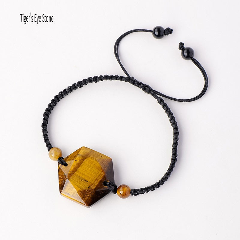 RYS Natural crystal rough stone hand-woven six-pointed star bracelet