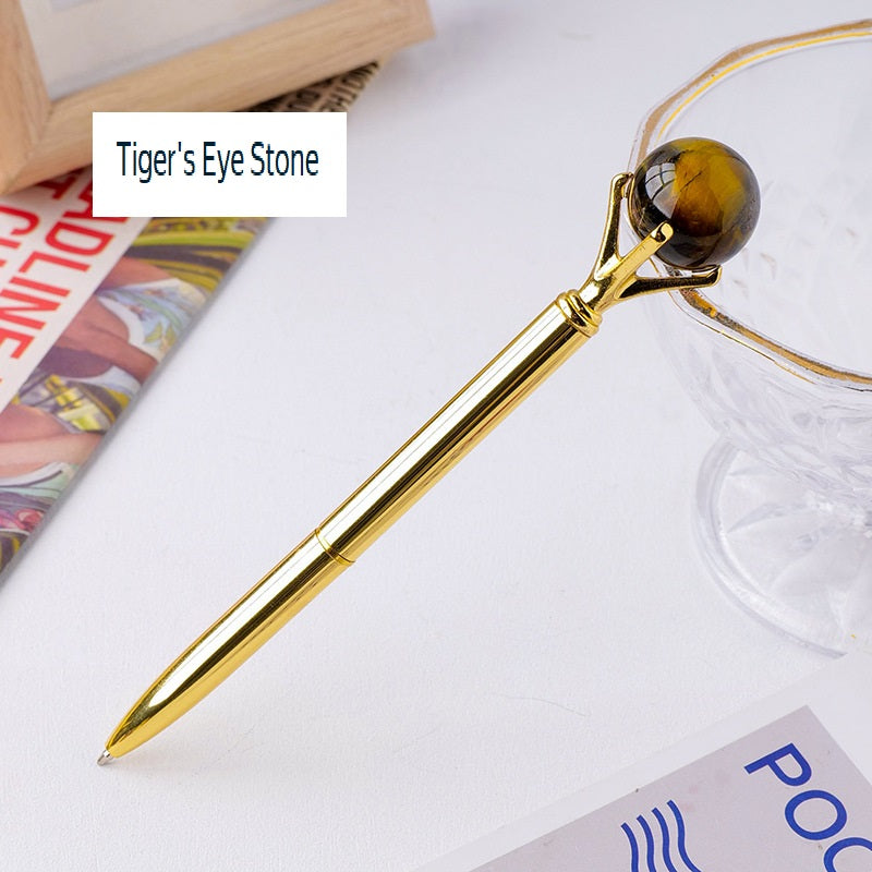 RYS Natural crystal ball metal ballpoint pen, student gift