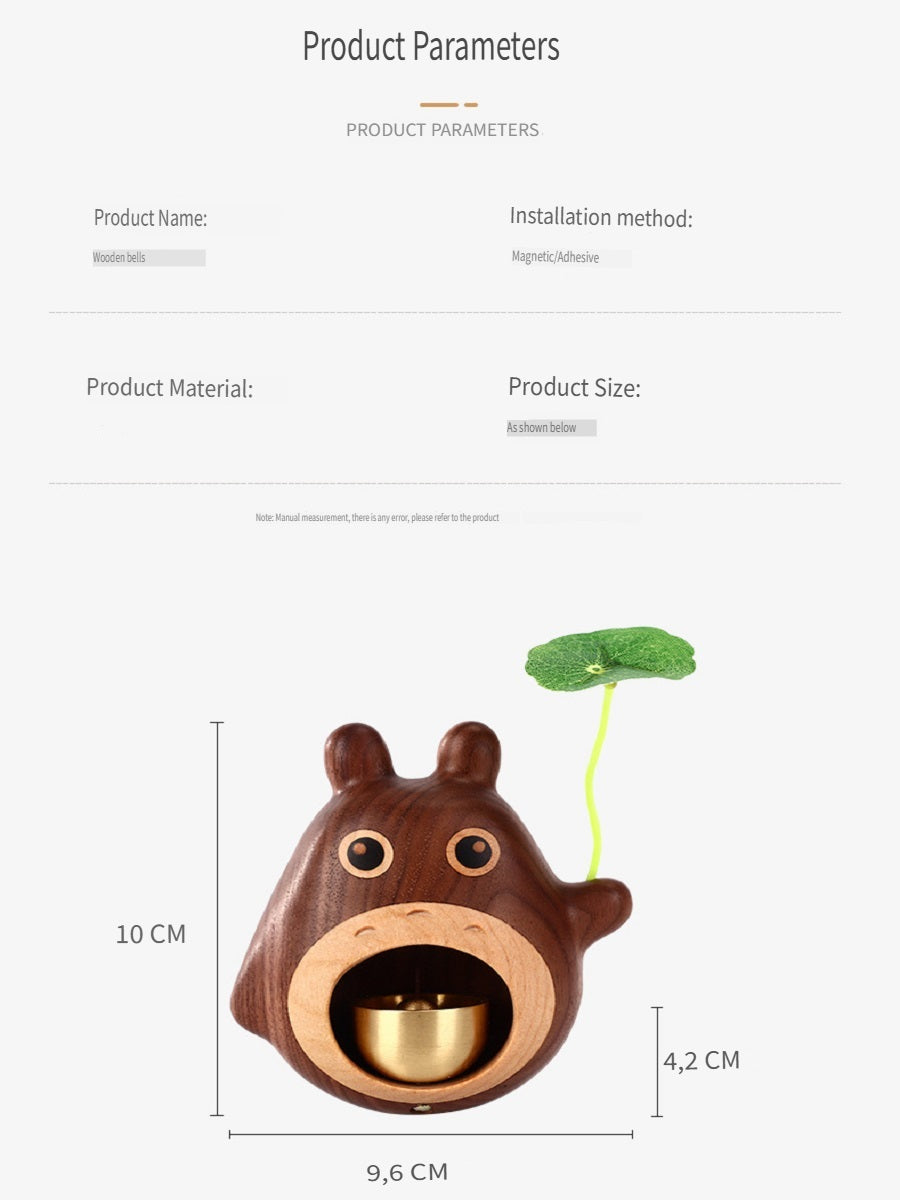 MYZD Japanese cartoon-style black walnut wind chimes, doorbells, and copper bells