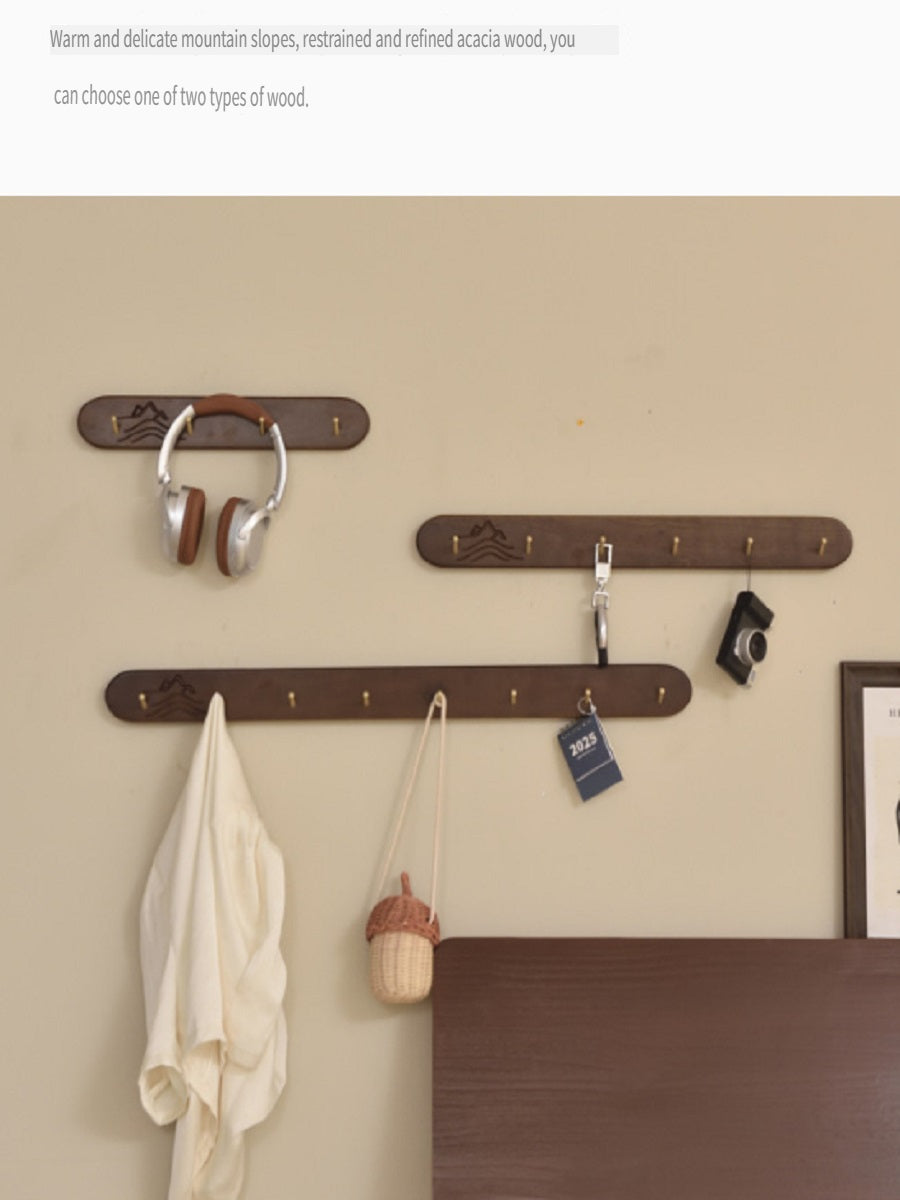 MYZD North American black walnut/beech solid wood coat hooks, 4-8 hooks optional