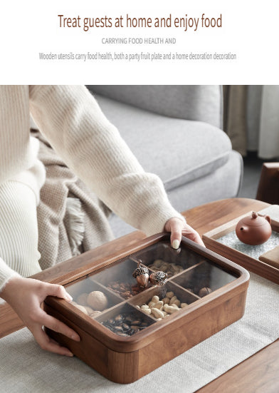 MYZD North American and Walnut Candy, Snack 6-grid Storage Box