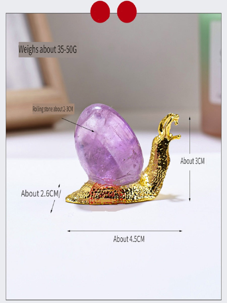 RYS Natural crystal rolling stone snail decoration, home office decoration decoration