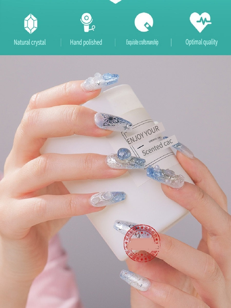 APENG Natural crystal gravel manicure sheet, fake nail manicure sheet