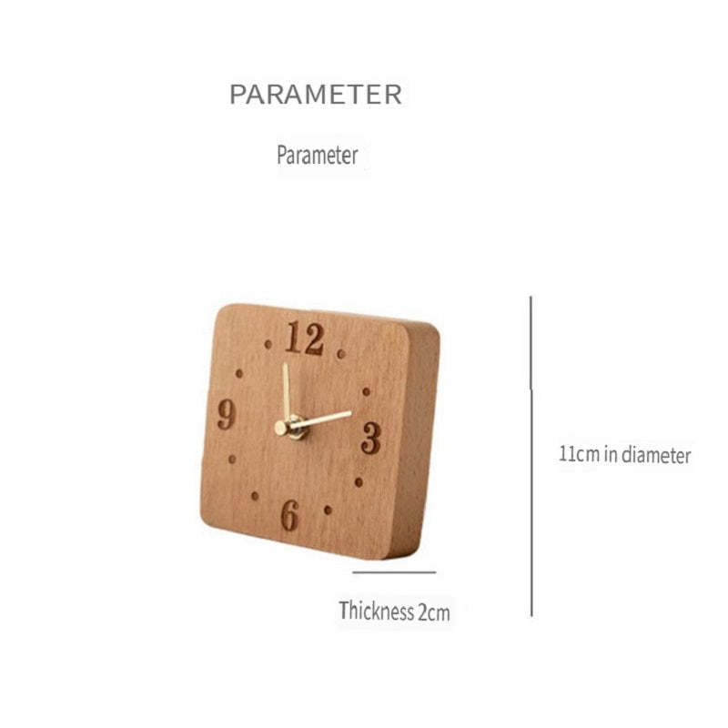 XMT  Solid wood creative simple desktop silent desk clock