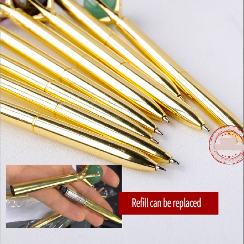 RYS Natural crystal ball metal ballpoint pen, student gift