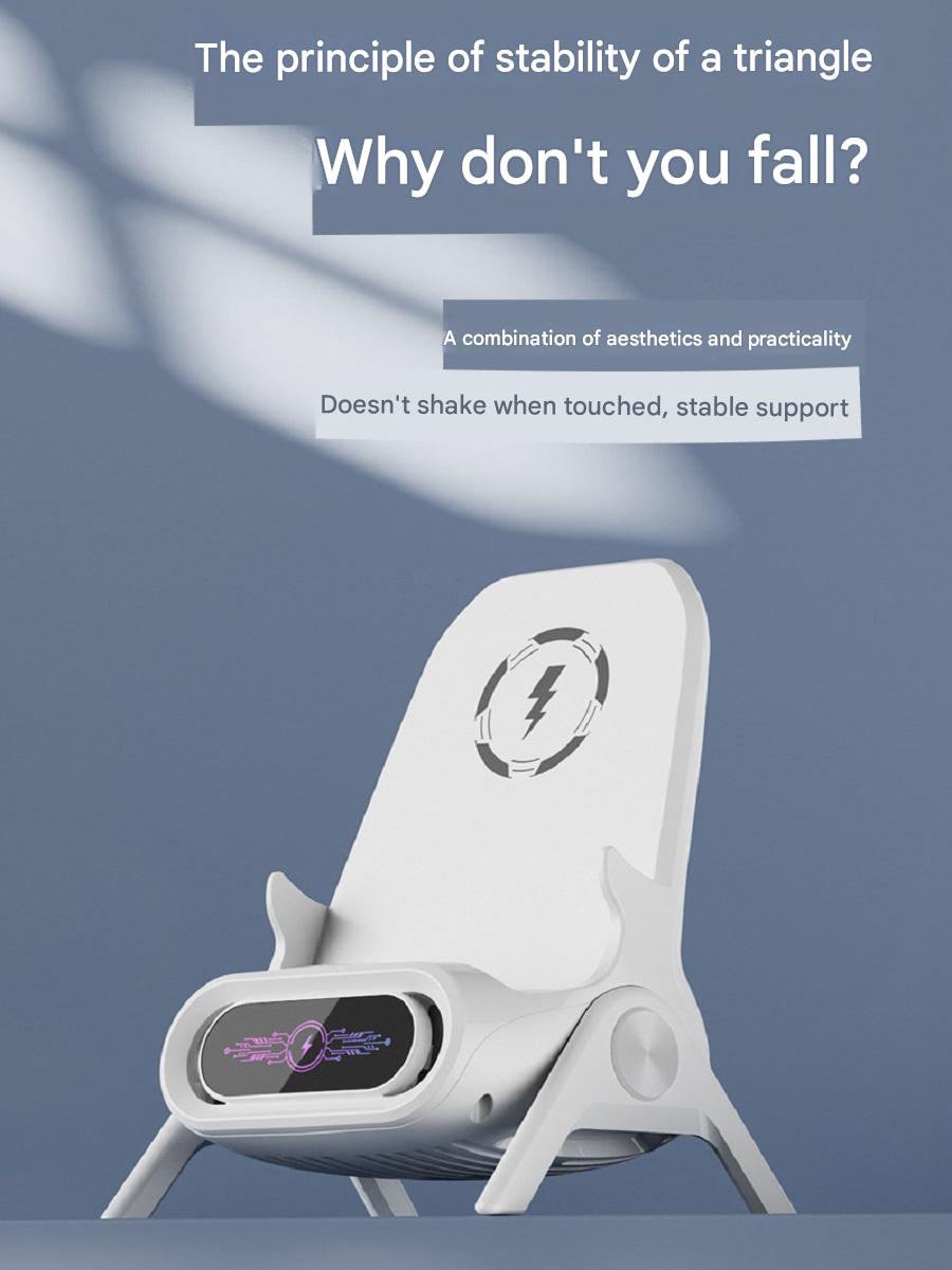 ZLKJ Desktop Phone Stand with Physical Amplification, 15W Wireless Charging, Universal for Phones and Tablets, Aromatherapy Function, and Cooling