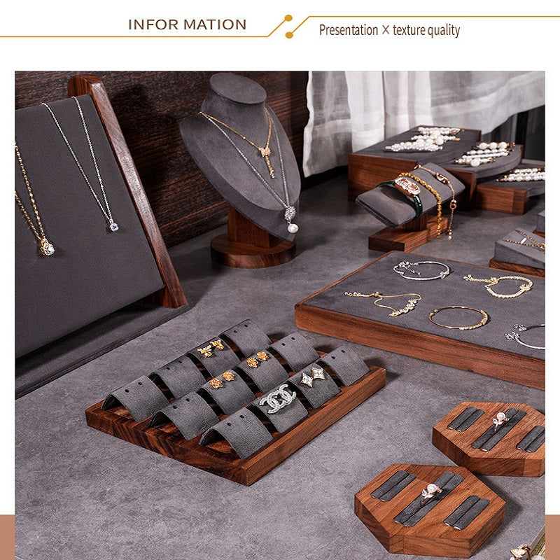 LVCAI Walnut jewelry display stand, a variety of styles