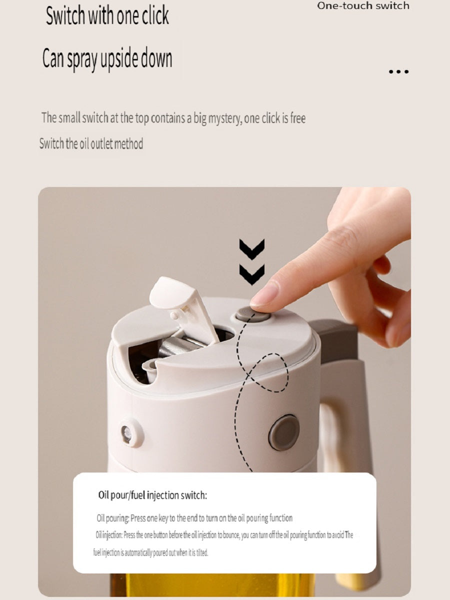 FaSoLa Kitchen household oiling bottle, can be sprayed with oiling, glass spraying and oiling integrated oil bottle, suitable for liquid seasonings and edible oils，550ML