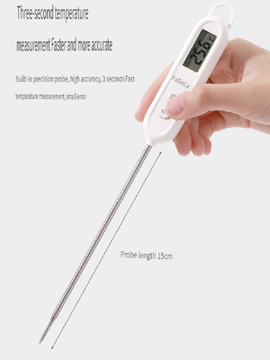 FaSoLa Probe-type food thermometer, suitable for baby bottles and kitchens，Digital display, can measure -50-300 degrees Celsius