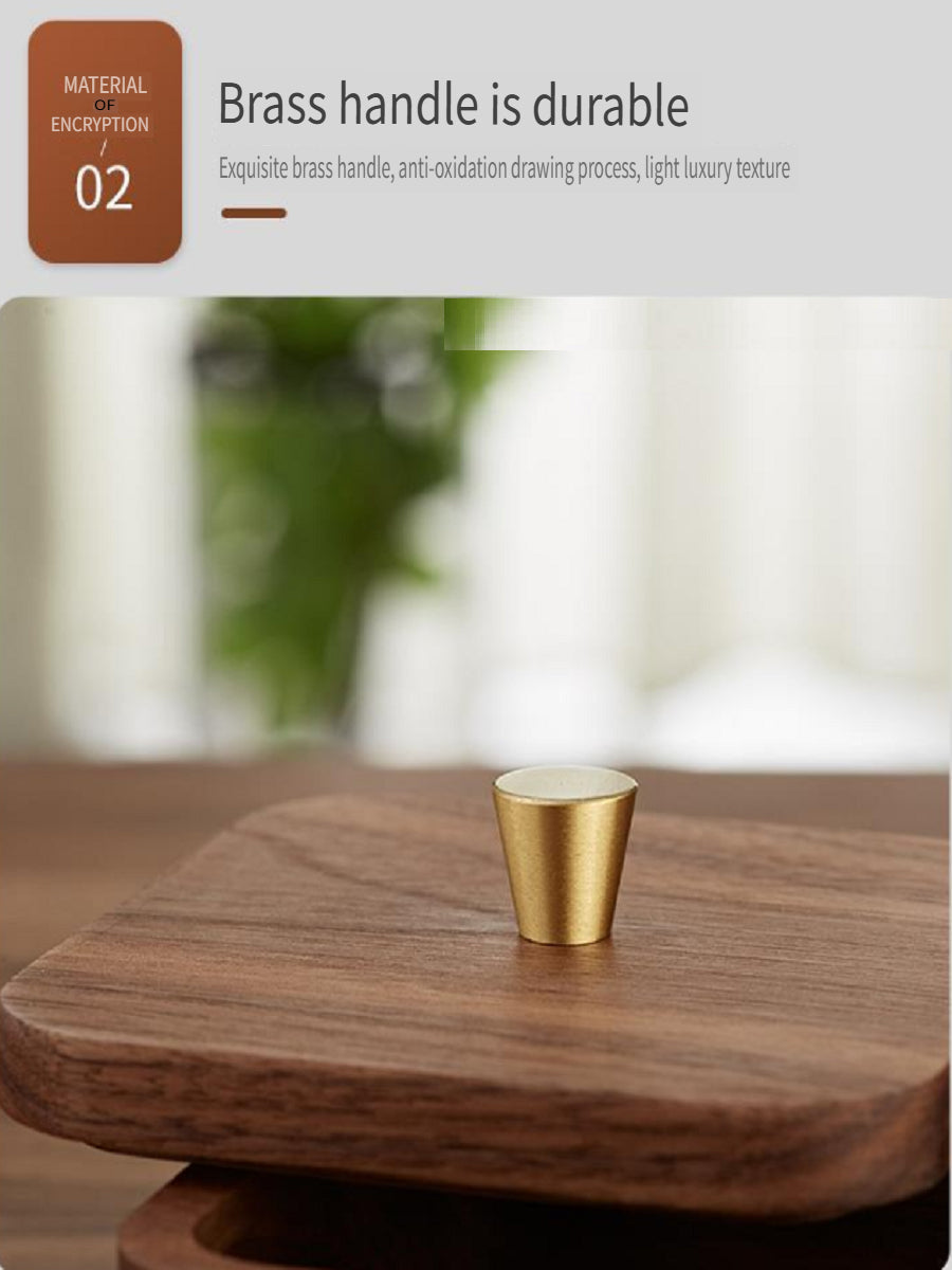 YZBZ Black Walnut Dental Floss Swab Box, 1-3 Shelves