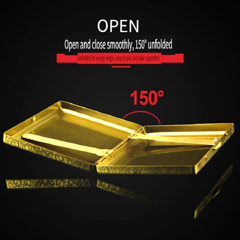 IMCO Austrian IMCO brass ultra-thin cigarette case, pack of 20, creative 6-sided engraving, gift collection