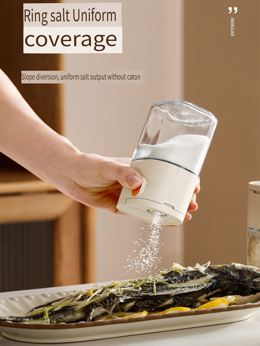 FaSoLa Kitchen glass seasoning bottle, suitable for solid seasoning, push-type, quantitative control，180ml