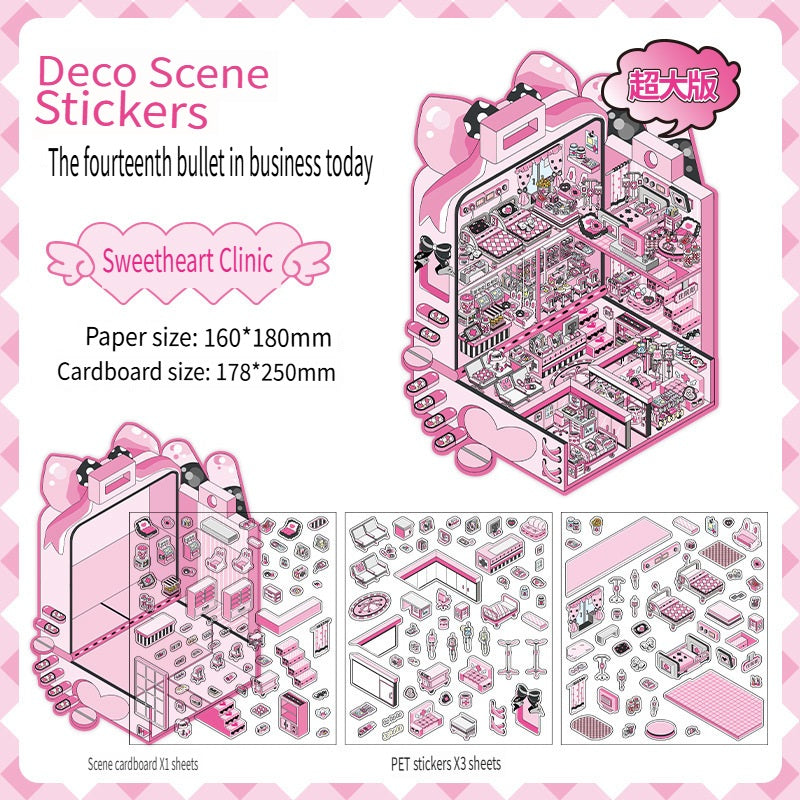 RetroStory Infeel.Me 2.5D background decoration stickers, diy landscaping stickers