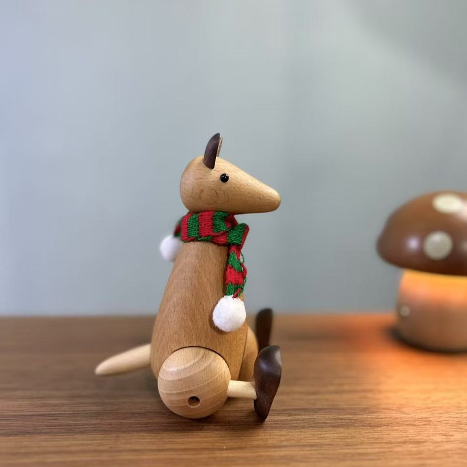 VKXK Nordic Danish beech kangaroo craft ornaments,height 15cm home creative gifts, handmade