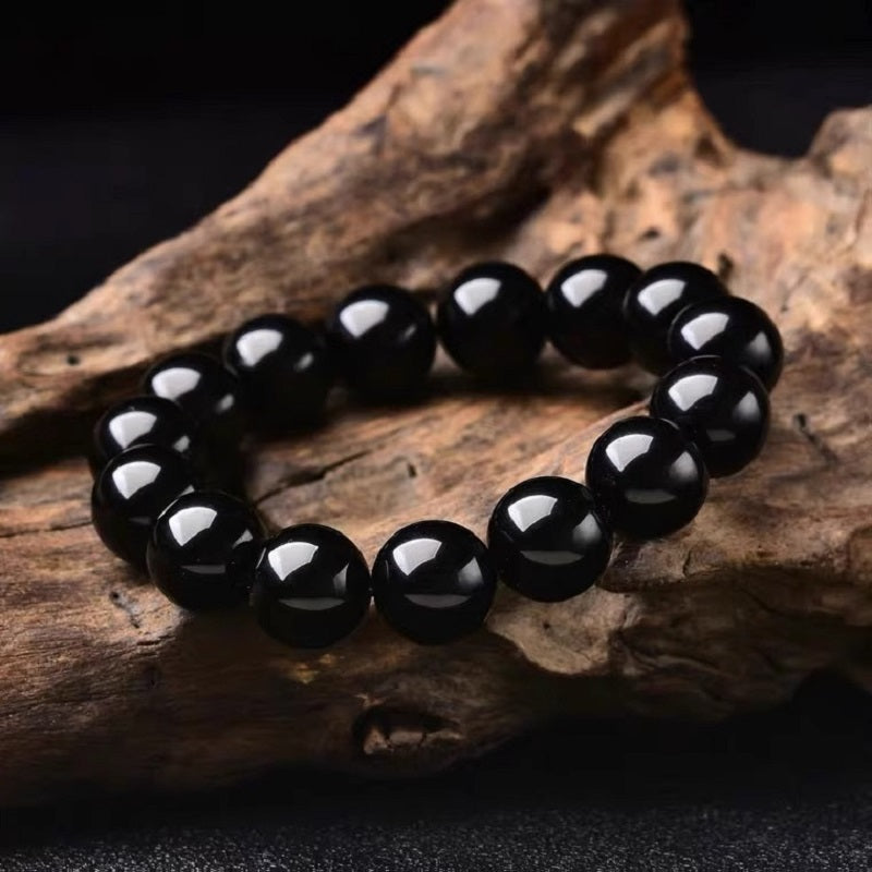 RYS Obsidian bead bracelet