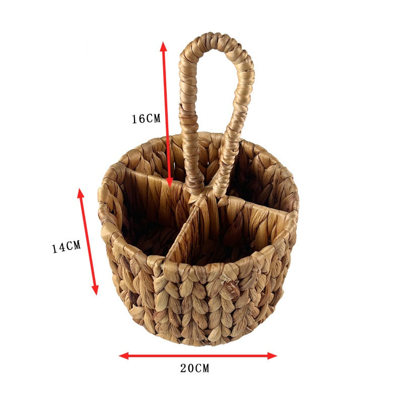BGS Simple pastoral style gourd straw woven round portable small flower basket