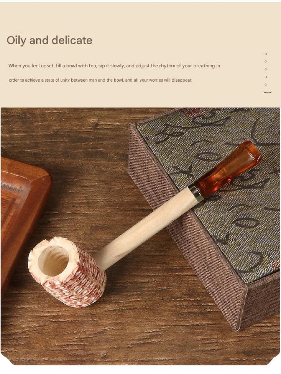 DHYJ Natural disposable corncob pipes, suitable for beginners to practice or entertain guests, 6 per pack