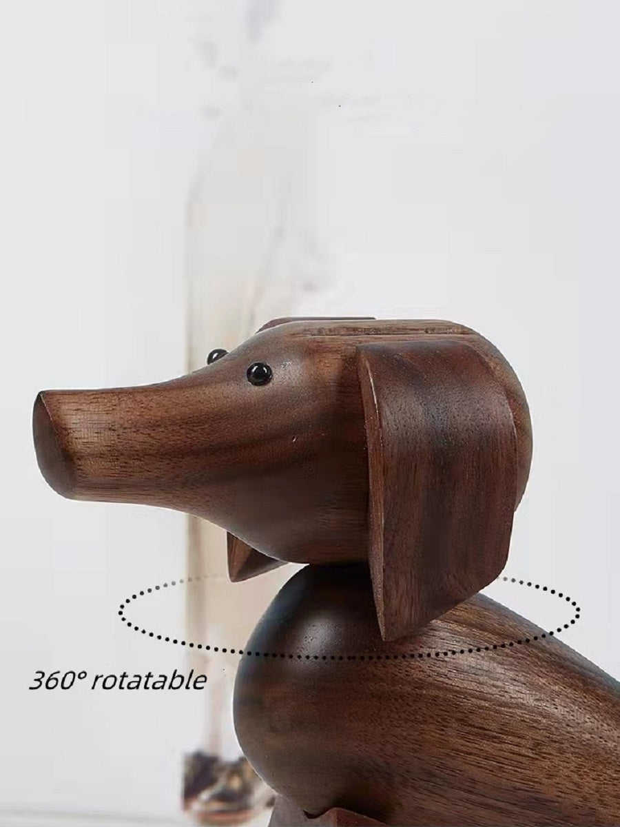 VKXK Black walnut dachshund, creative home and car decorations, gifts, handmade