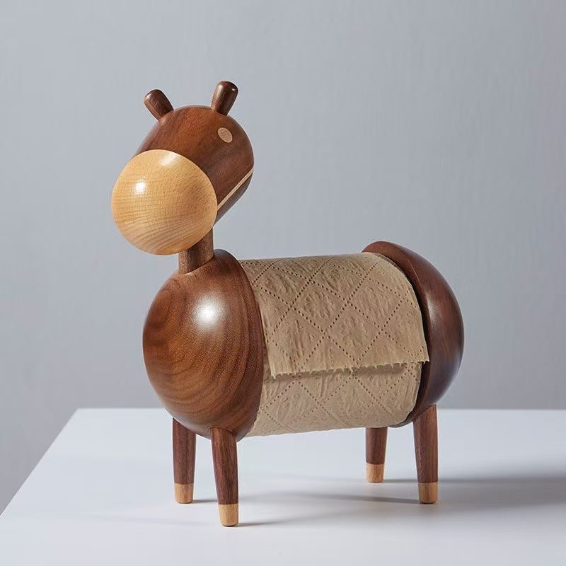 MSMY Creative cartoon donkey napkin holder made of solid wood