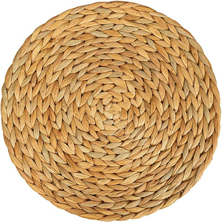 BGS Handmade Water Hyacinthus Grass Woven Placemats, Anti-scalding and Insulated Pot Mats, Round, Rectangular, Oval, Diameter 10-38cm (3.94-15 inches)